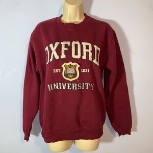 Oxford University UK Maroon embroidered crest Sweater 1231 size small crewneck